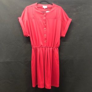 Pepaloves Maroon Dolman Sleeve Dress Size Large